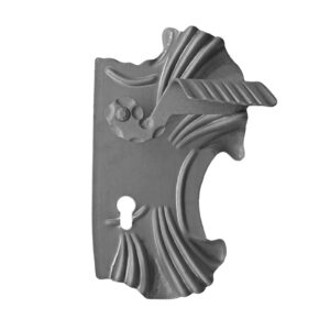 Kľučka so štítkom P bez PÚ 285x160, t2, a90, d20mm D12/09R-90