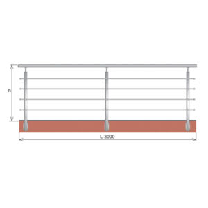 Zábradlie BR AISI304, 40x40x2/4xd12/H900/L3000mm AJP/ZBR90-3000