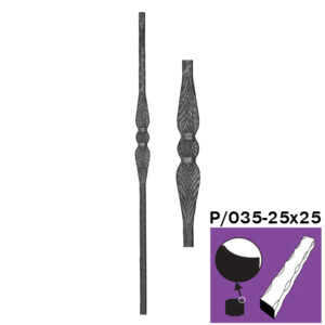 Tyč kovaná h1200, b58mm, P/035-25x25 T10/702-25x25