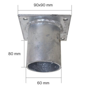 Nadstavec na zemnú skrutku plochý Zn 90x90x60mm