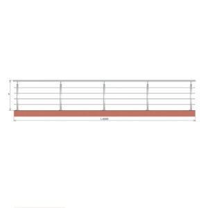 Zábradlie, VK-rovné AISI304, 40x40x2/4xd12/H900/L6