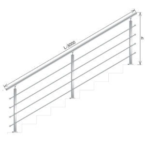 Zábradlie schod VS AISI304, 40x40x2/4xd12/H900/L30