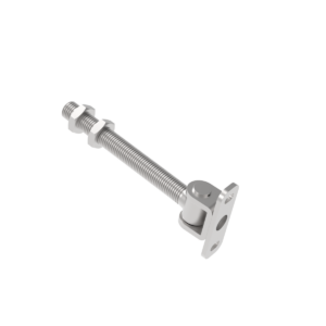Záves nastaviteľný dlhý s kotviacou prírubou, INOX, M16