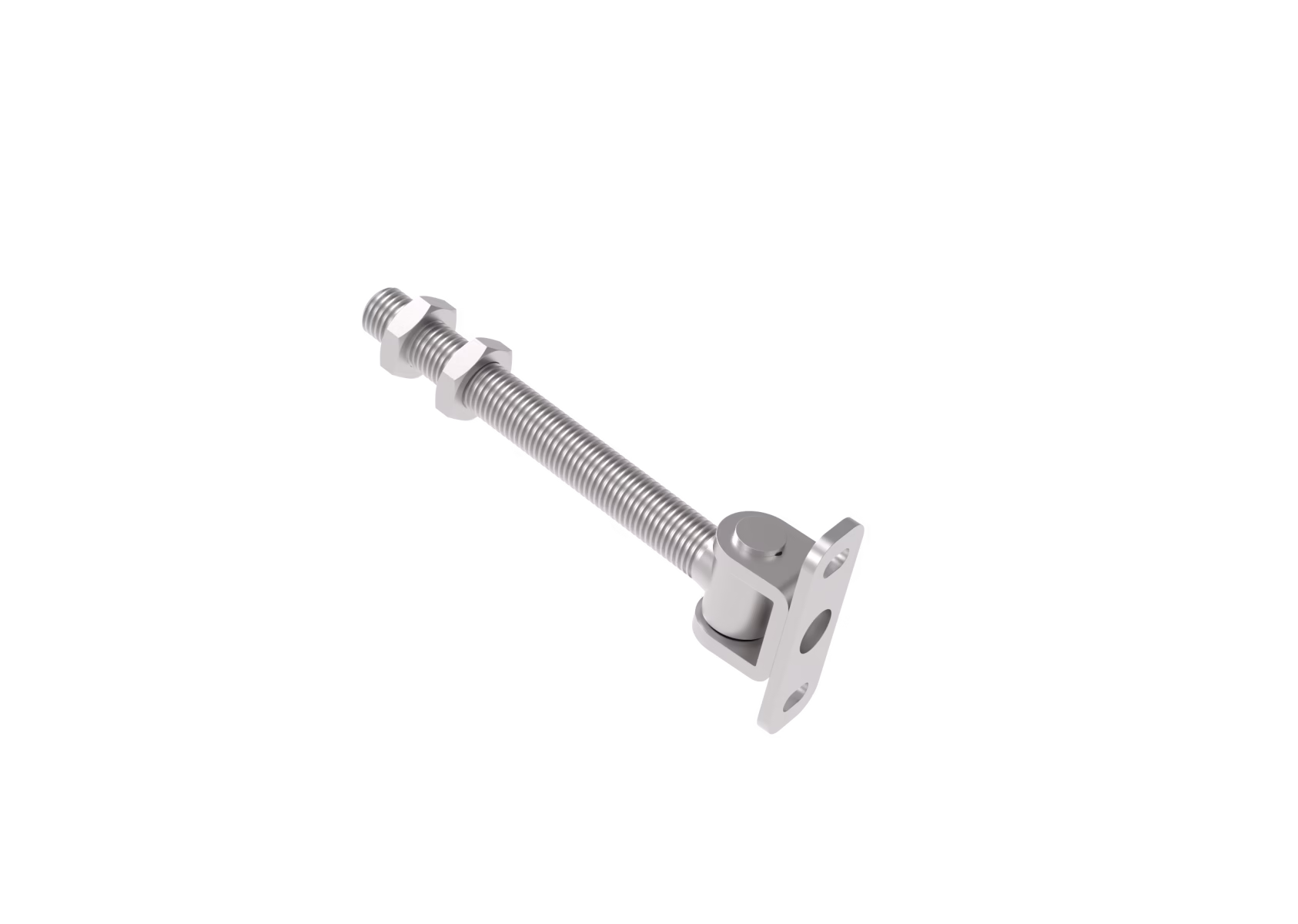 Záves nastaviteľný dlhý s kotviacou prírubou, INOX, M16