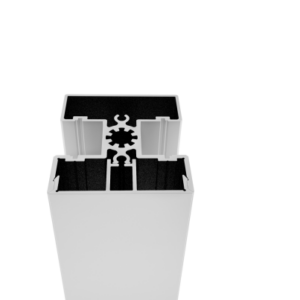 Set hliníkového stĺpika 50x60 a krycej lišty - 6000 mm - Natural