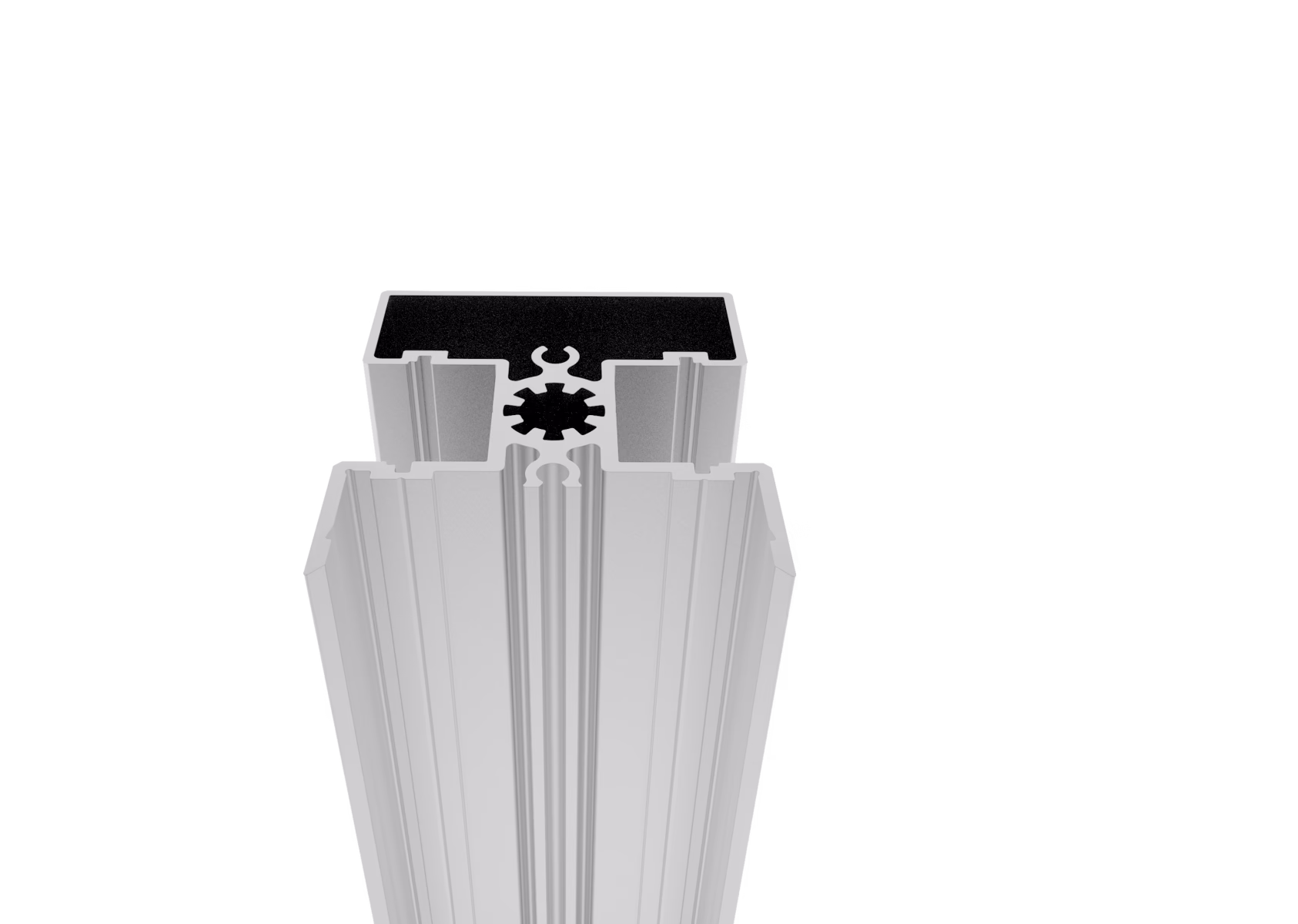 Hliníkový plotový stĺpik 50 × 60 mm – 6 m – Natural - pre 20 mm široké výplne