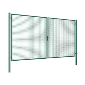 Brána 2kr. ROUND ZnPVC 4000x2000mm, D75mm, zelená