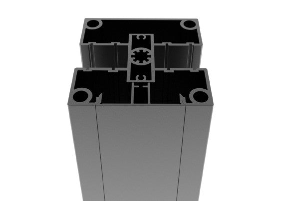 Set hliníkového stĺpika 80x80 a krycej lišty - 1850mm R7016