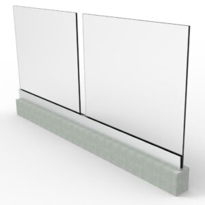 Celosklenené zábradlie v AL profile, 2500x1000mm