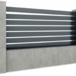 Hliníkový plot 1,2x2 m s obdĺžnikovou - latovou výplňou 20x100 a adaptérom 40x34, Antracit R7016