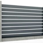 Hliníkový plot 1,7x2,0 m s obdĺžnikovou - latovou výplňou 20x120 a adaptérom 40x34, Antracit R7016
