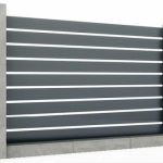 Hliníkový plot 1,7x2,5 m s obdĺžnikovou - latovou výplňou 20x120 a adaptérom 40x34, Antracit R7016