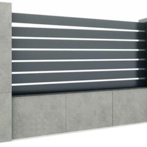 Hliníkový plot s latou 20x100, 1,7x2m