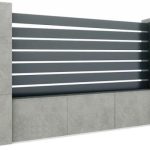 Hliníkový plot 1,2x2,5 m s obdĺžnikovou - latovou výplňou 20x120 a adaptérom 40x34, Antracit R7016