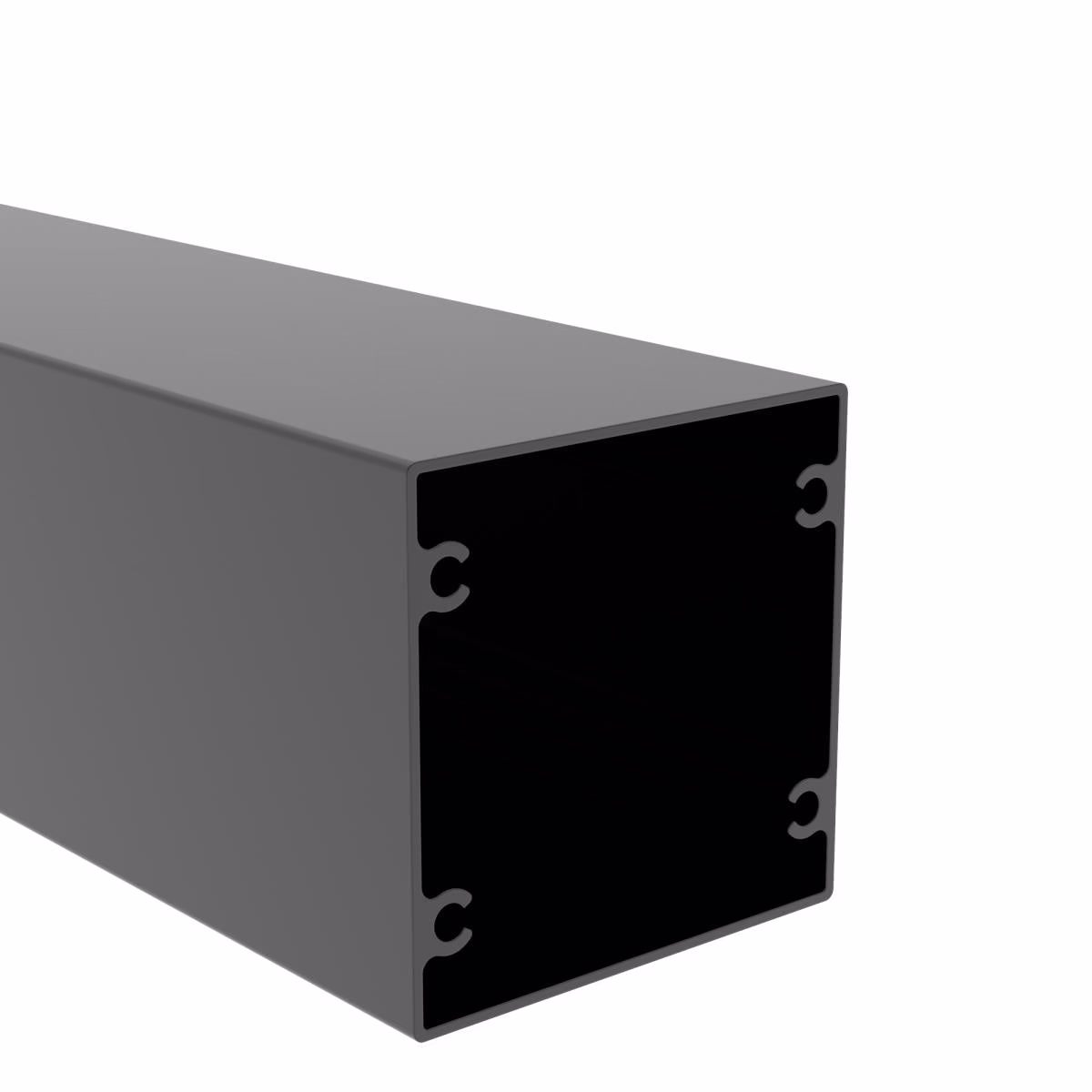 Hliníkový plotový stĺpik 100 × 100 mm – 2,5 m – Antracit RAL 7016 – pre ukotvenie adapterov