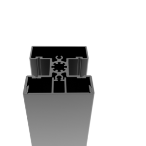 Set hliníkového stĺpika 50x60 a krycej lišty - 1850 mm R7016