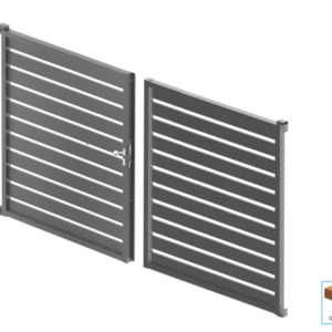 Hliníková dvojkrídlová brána 3,92x1,85m s výplňou 20x100 R7016 - set