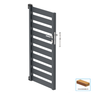 Hliníková light jednokrídlová brána 1,025x1,50m s obdĺžnikovou výplňou 20x100 Antracit R7016 - set