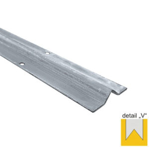 Koľajnička vodiaca spodná -V INOX, L3m