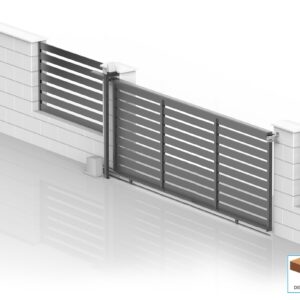 Hliníková koliesková posuvná brána 6x2,045m s výplňou 20x100 Antracit R7016 - set