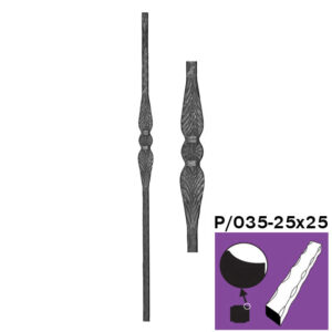 Tyč kovaná h1200, b58mm, P/035-25x25