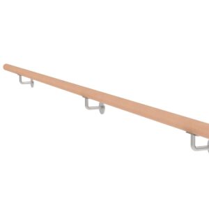 Drevené madlo BUK a nerezové držiaky, L2500mm