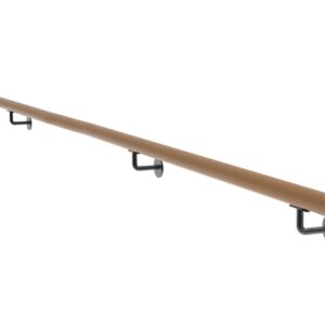 Drevené madlo BUK - lakované a nerezové držiaky, L3000mm