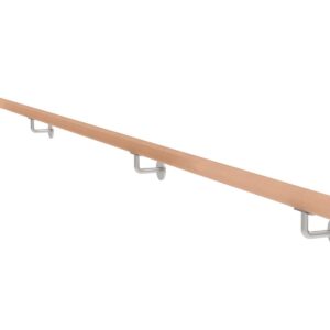 Drevené madlo BUK - CINK a nerezové držiaky, L4000mm