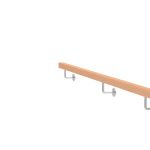Drevené madlo BUK a nerezové držiaky, JP40x40mm/L2000mm