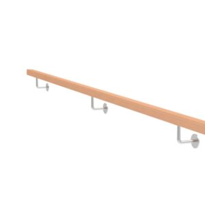 Drevené madlo BUK a nerezové držiaky, JP40x40mm/L3000mm