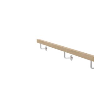 Drevené madlo DUB - CINK a nerezové držiaky, JP40x40mm/L2000mm