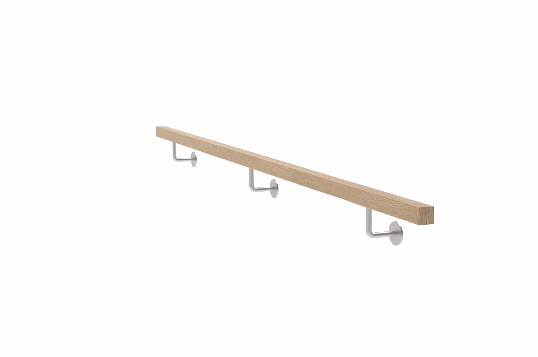 Drevené madlo DUB a nerezové držiaky, JP40x40mm/L2500mm