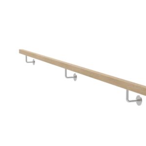 Drevené madlo DUB - CINK a nerezové držiaky, JP40x40mm/L3000mm