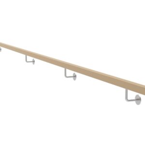 Drevené madlo DUB a nerezové držiaky, JP40x40mm/L4000mm