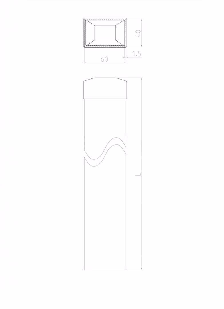 Stĺpik 60x40mm ZnPVC 1600mm zelená