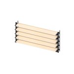 Set čierny plastový horizontálny naklápací systém 0,44 m s 1,2 m drevenou borovicovou výplňou 19x95