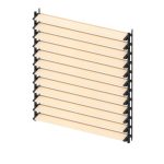 Set čierny hliníkový horizontálny naklápací systém 1,09 m s 1,2 m drevenou borovicovou výplňou 19x95