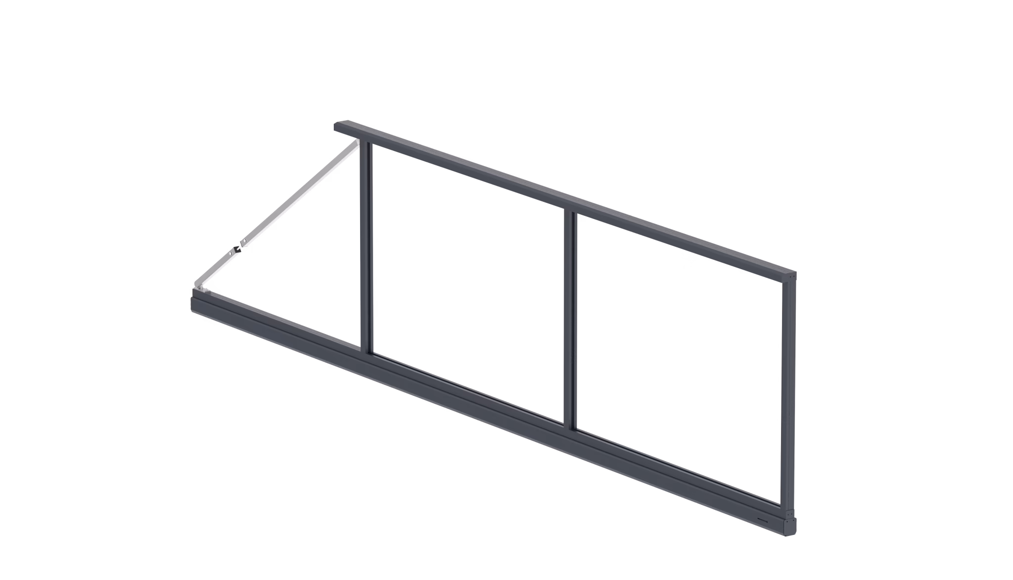 Hliníkový rám samonosnej posuvnej brány 6 x 2,125 m, Antracit R7016, s napinákom - SET